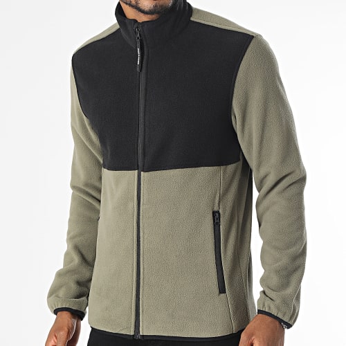 Veste Polaire Zippée Flame Fleece Vert Kaki Noir