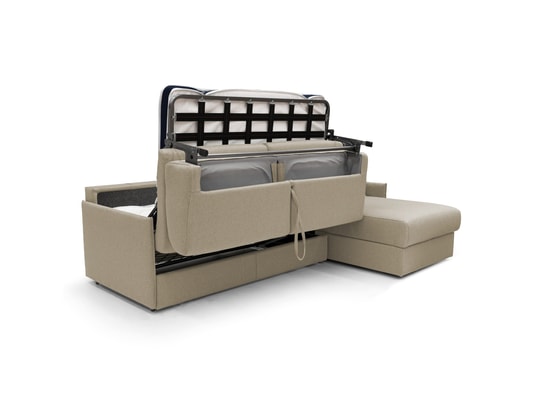 DIVANI.STORE - Canapé d'angle evans beige droite 5 places
