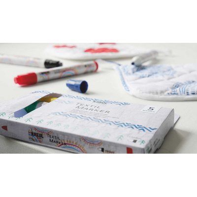 Marqueurs textiles medium, set de 5