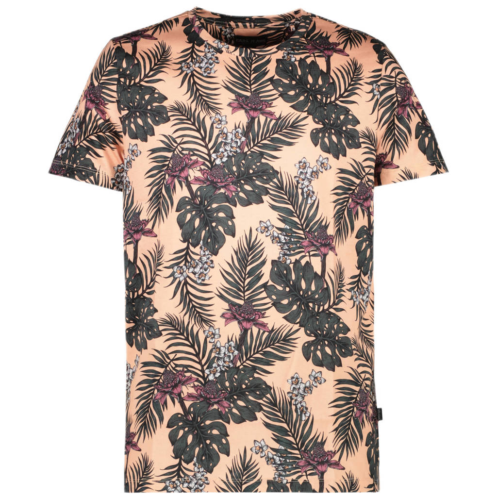 Cars T-shirt GASNES met all over print perzik/grijs