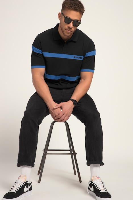 STHUGE Poloshirt, Halbarm, Ringel, Piqué, bis 8 XL
