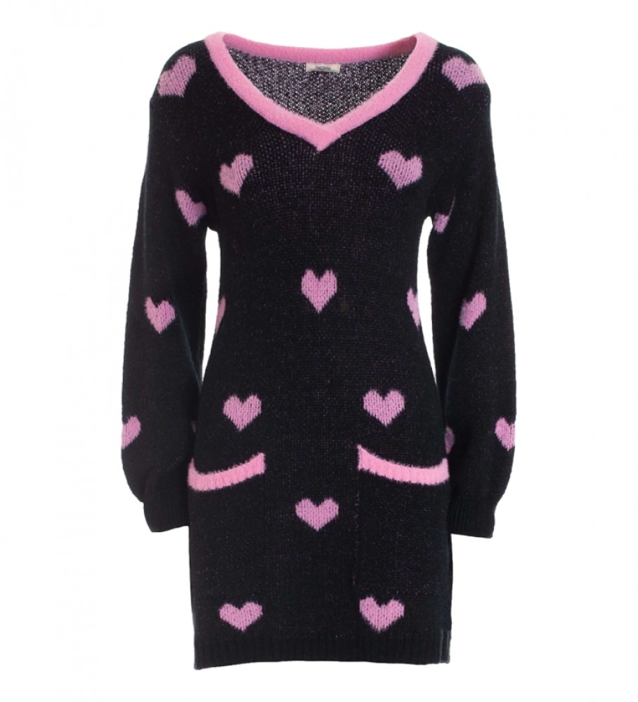 Vestido curto Fracomina com decote em V preto