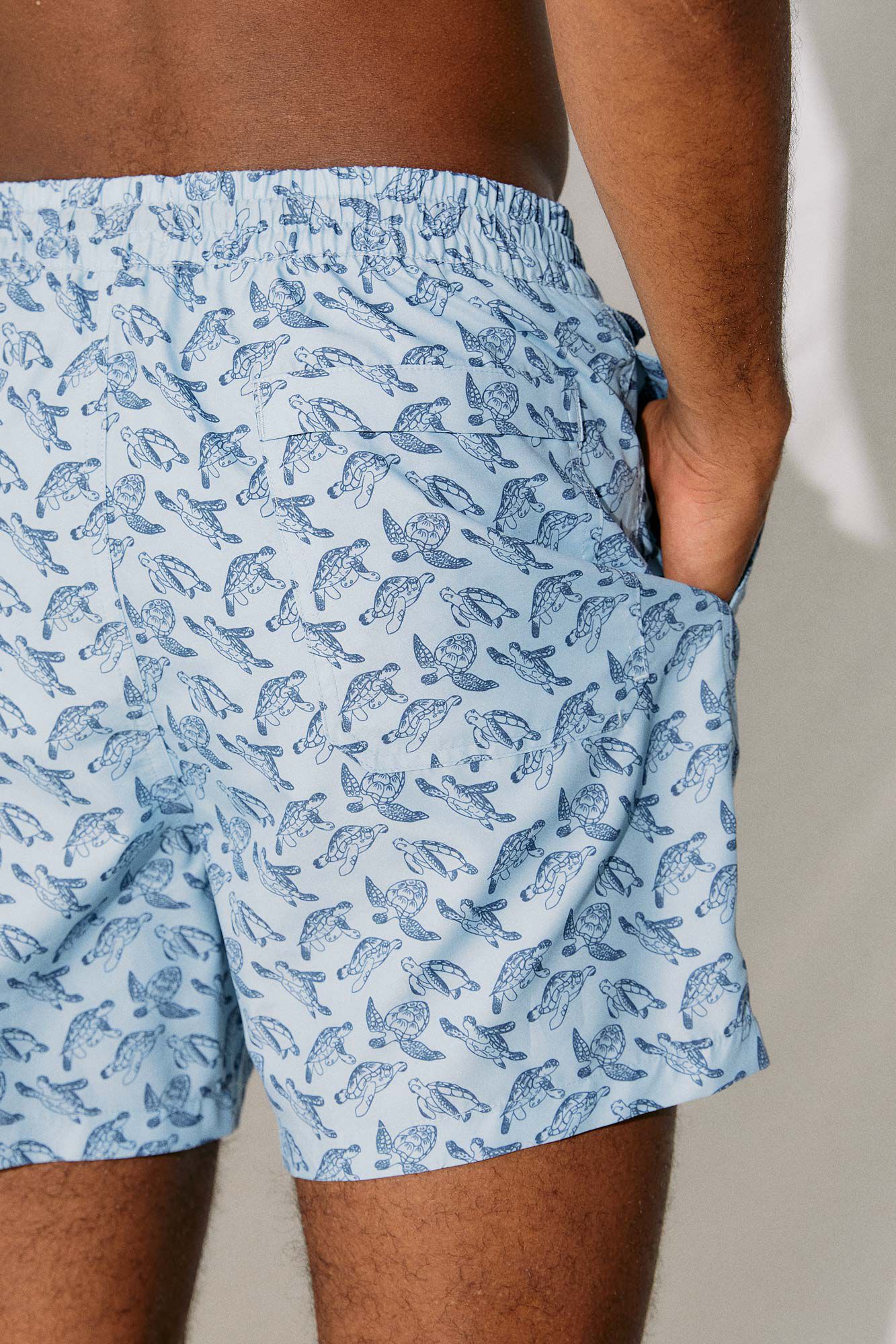 Maiô com estampa de tartaruga - estampa azul