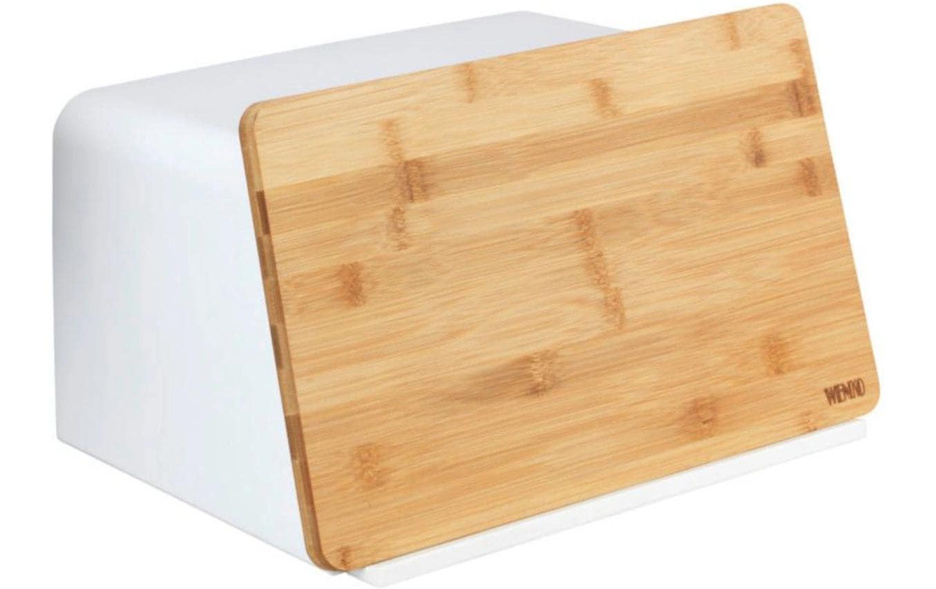 Brotkasten Kubo WeissBrotbox mit integriertem Bambusschneidebrett