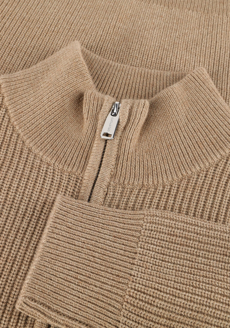 beige profuomo trui pullover half zip