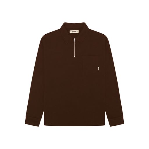 Woodbird Dom Half-zip Sweatshirt, Brun, XL