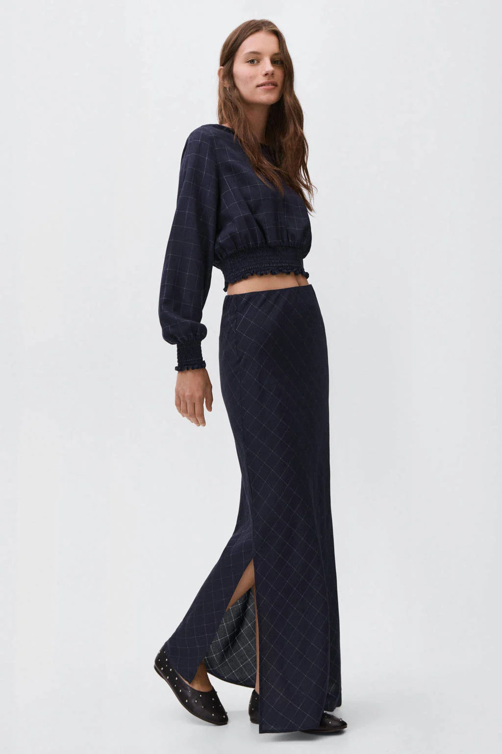 MANGO TEEN midi rok marine