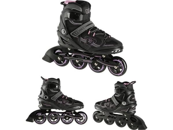 Nils Extreme NA9157 rulleskøyter SVART OG LILLA STØRRELSE. 43 NILS EXTREME INLINE SKØYTER
