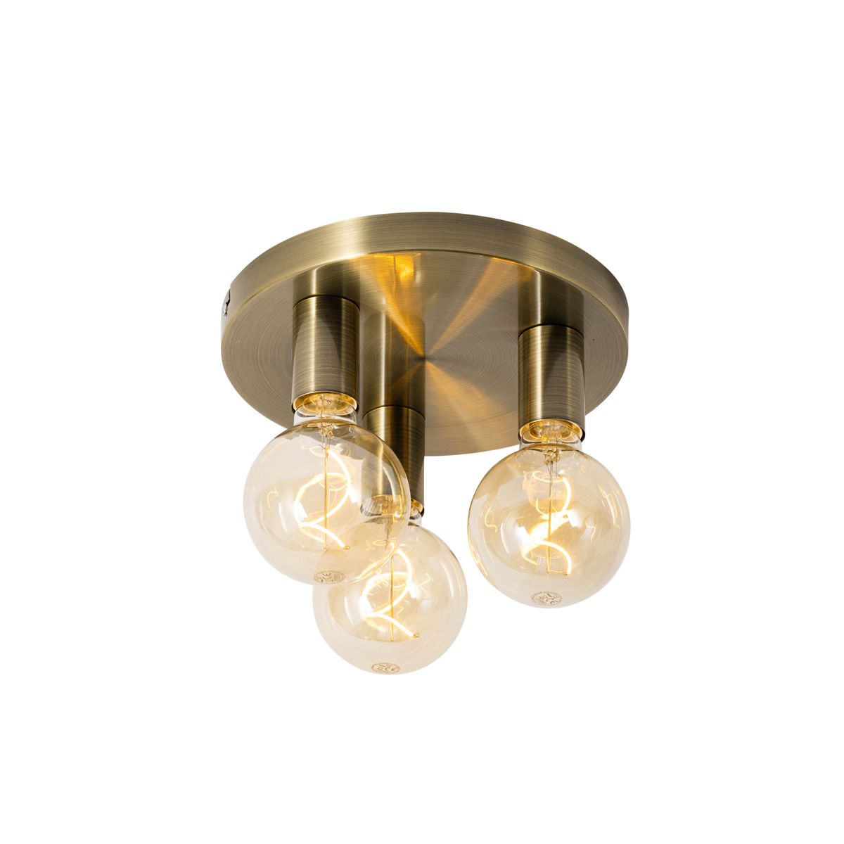 Moderne plafondlamp brons rond - Facil