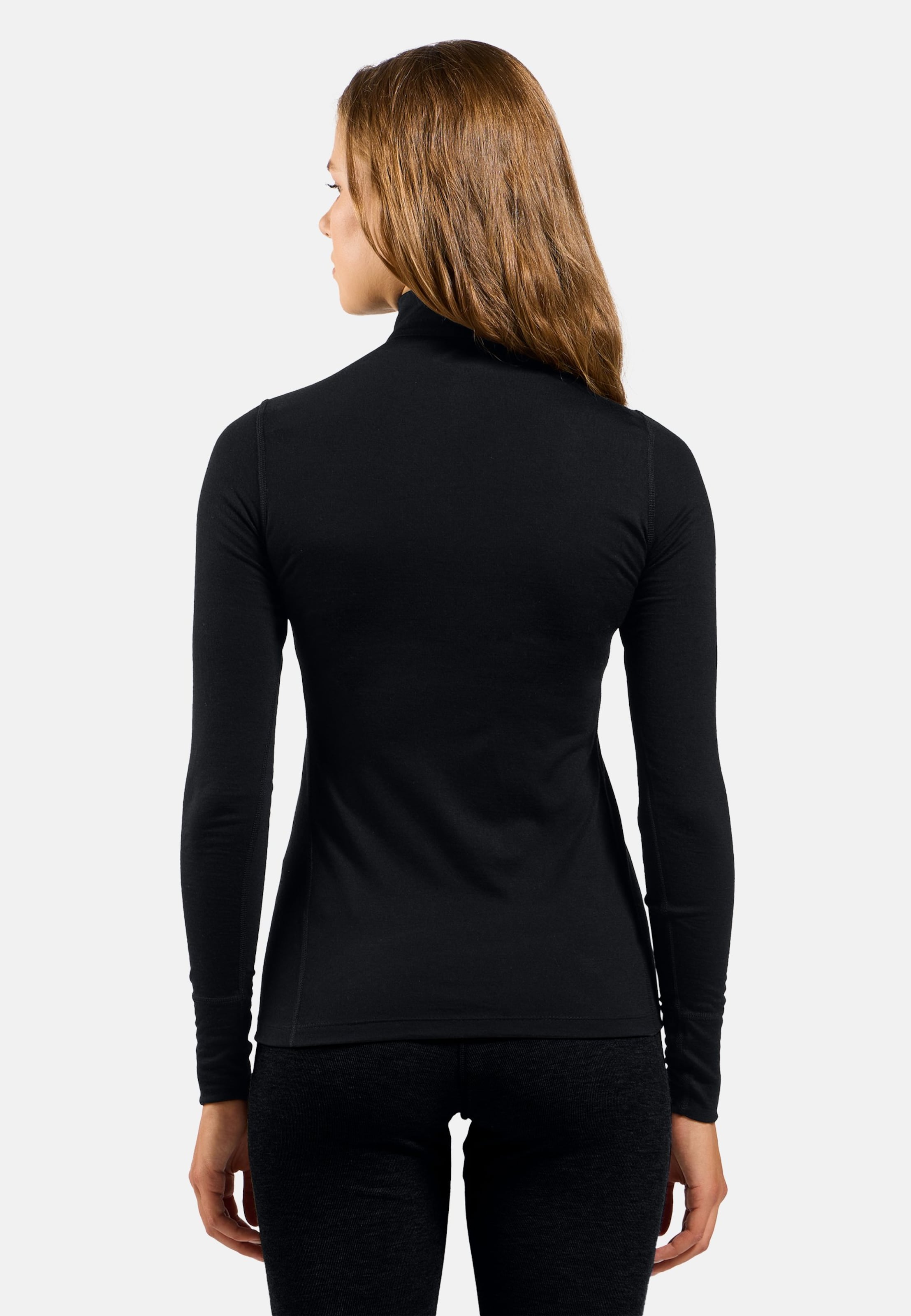 Natural Merino 200 Base Layer Half Zip in black
