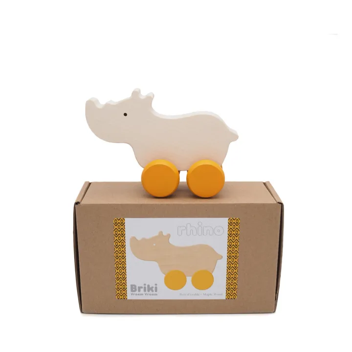 Briki Vroom Vroom Rhino à pousser en bois