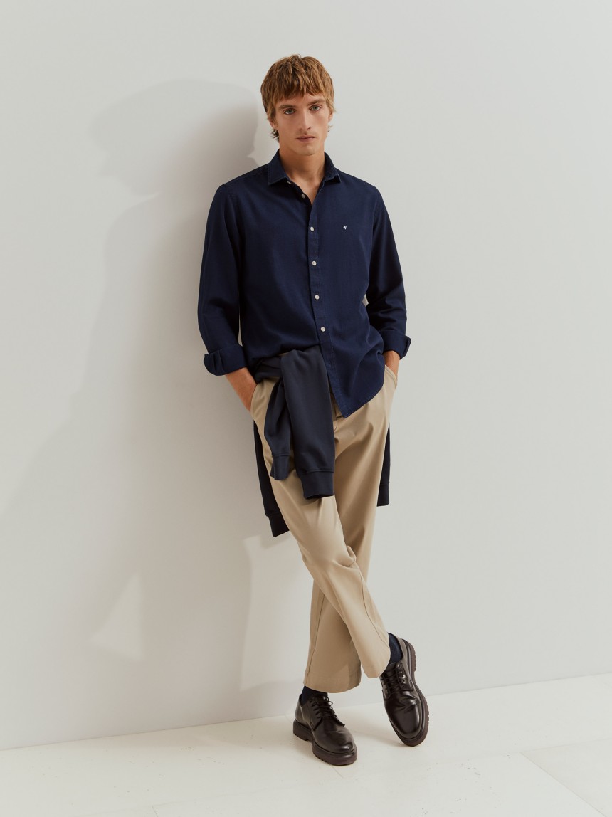 Camisa slim fit de algodão