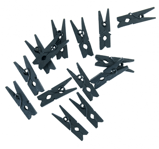 Mini Knijpers Hout Zwart 24st