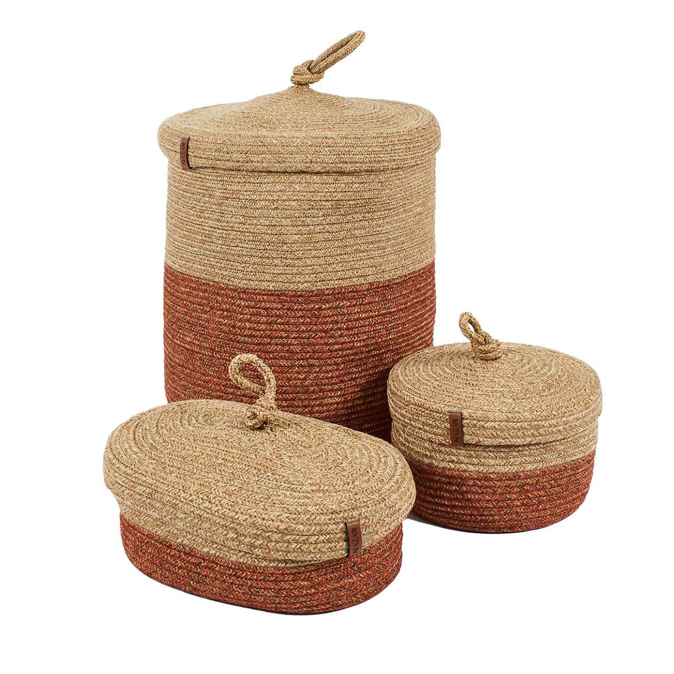 Nazar Rugs Panier CALI 4302 fait main terra - 23x12 cm