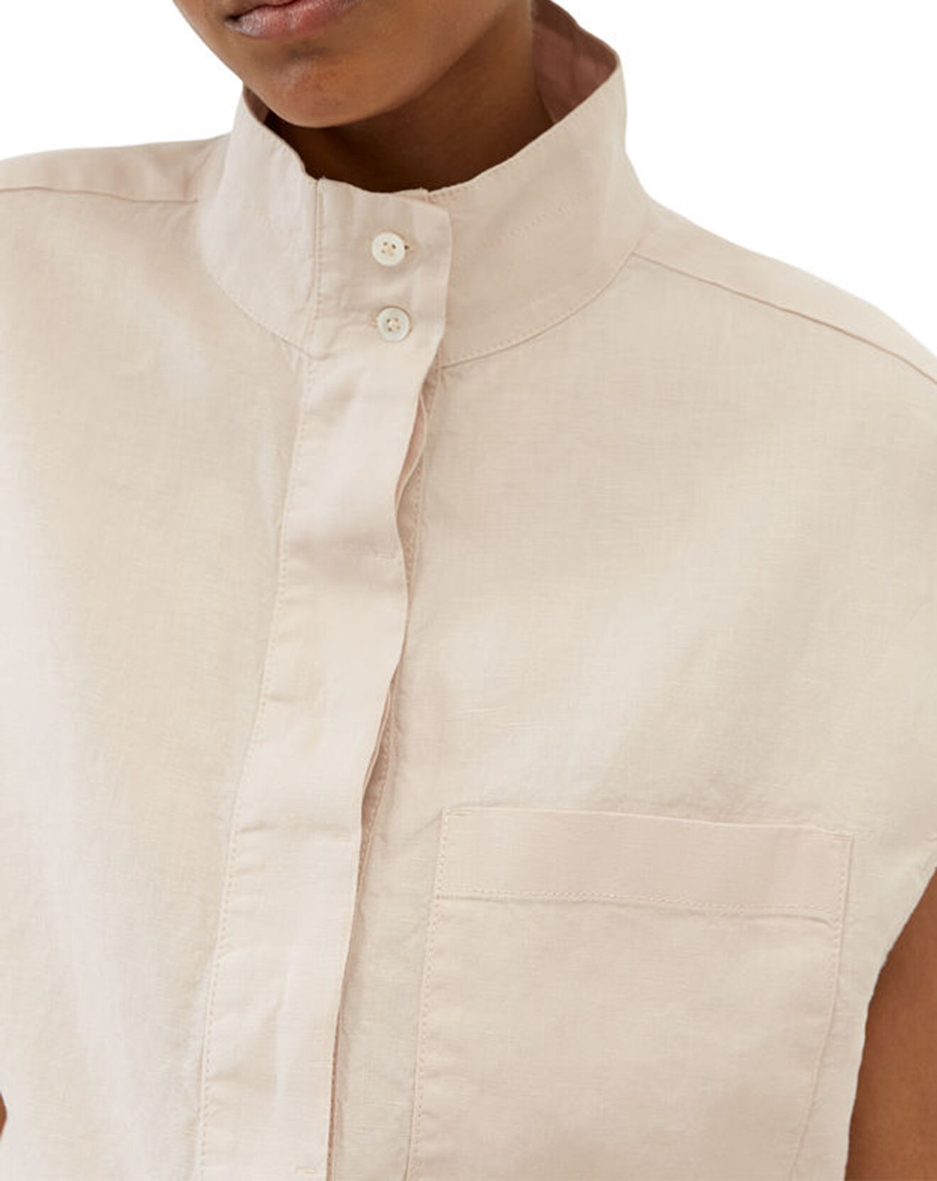Marc O'Polo Chemise 100% Lin sans manches Poche Kl beige