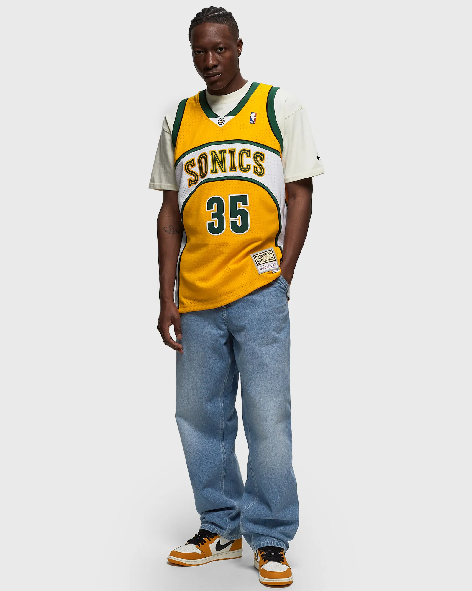 Camisa alternativa da NBA da Mitchell & Ness, Seattle SuperSonics, temporada 2007-08, Kevin Durant, número 35.