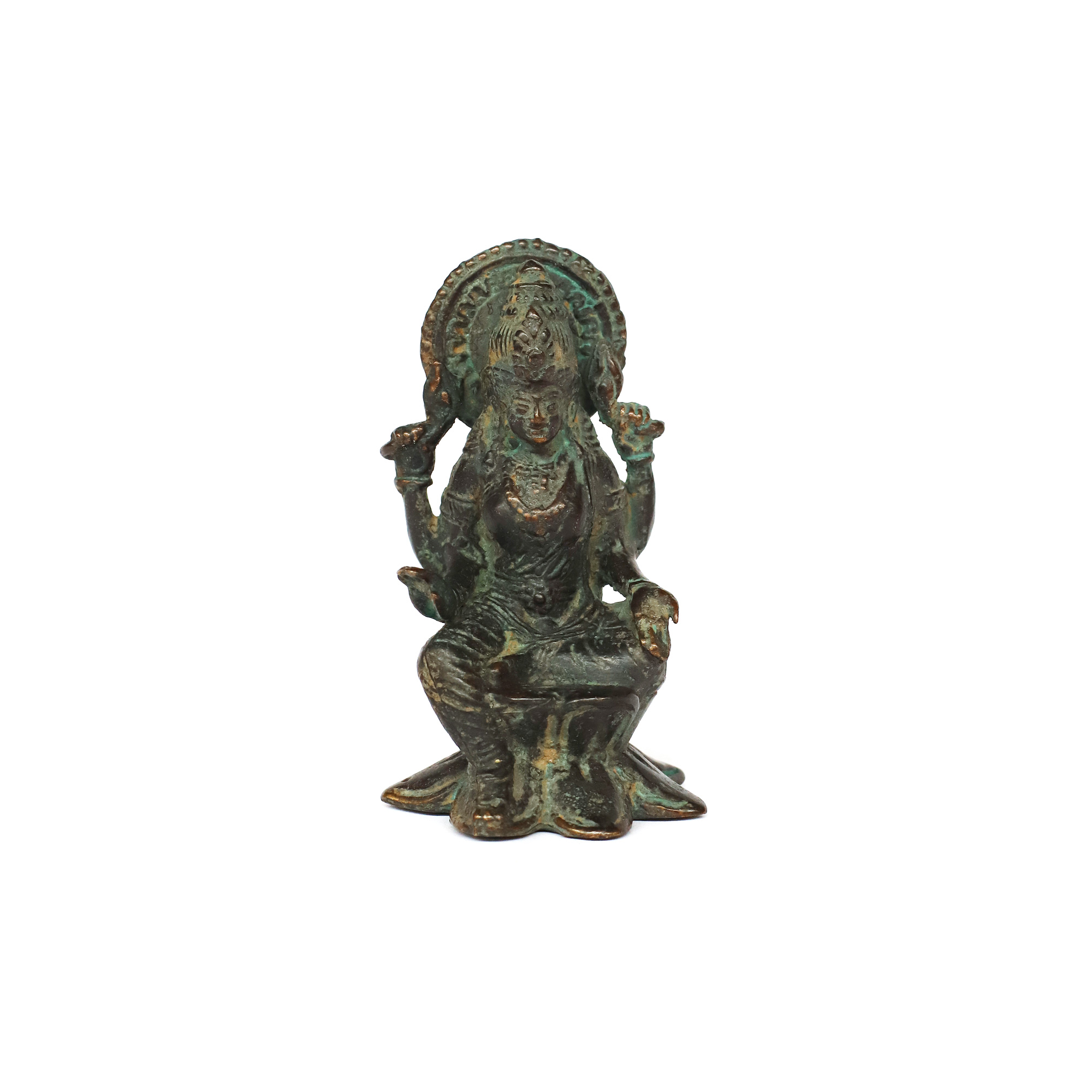 Bronze-Statuette 'Lakshmi', H 9,5 cm, Ø 5 cm von fischer's lagerhaus