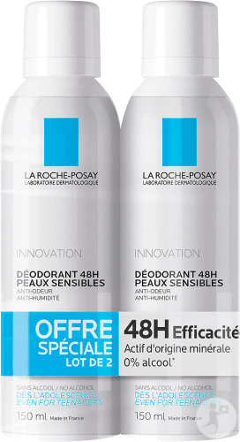 La Roche-Posay Duopack Déodorants 48h Peaux Sensibles Spray 2x150ml