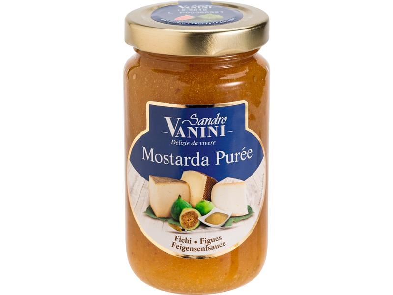 Sandro Vanini Mostarda Purée Feigen 200 ml Feinkostsauce aus kandierten grünen Feigen mit Senfaroma