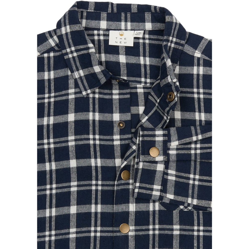 Køb The New Navy Blazer Check Ronan Oversize L_S Flannel Skjorte