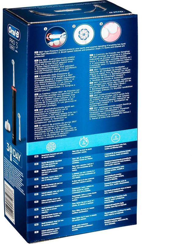 Oral-B PRO 3 3000 Black Sensitive Clean + 1 extra opzetborstel