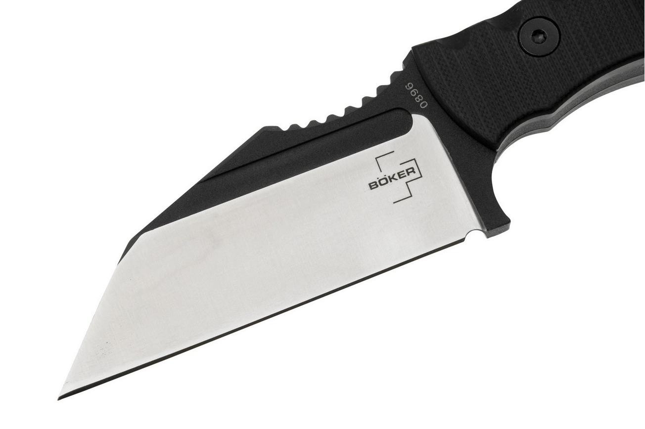 Böker Plus Andhrimnir Mini 02BO091, Double Tone Finish D2, Black G10, vaststaand mes, Midgards design