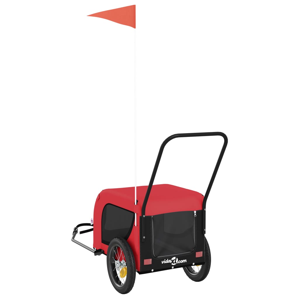 Remorque de vélo pour animaux de compagnie rouge et noir