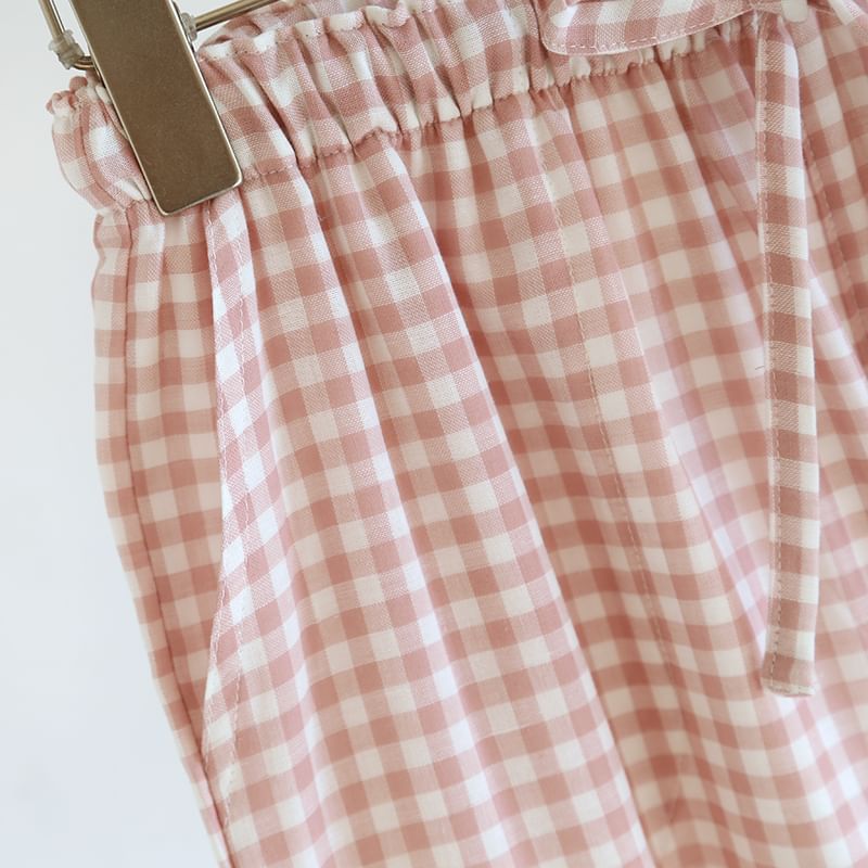 Dogini - Bijpassende pyjamabroek met hoge taille en ruitmotief (verschillende ontwerpen)