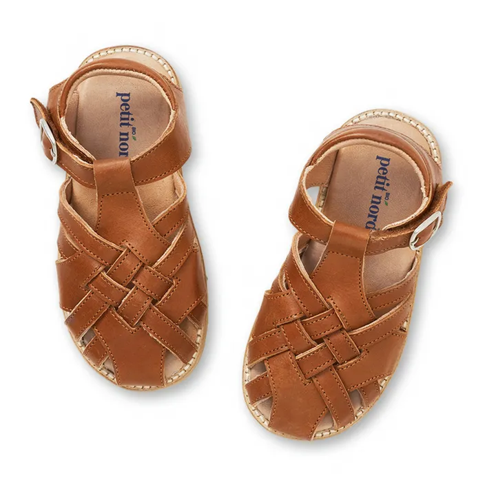 Petit Nord Sandales Scratchs Diamond | Cognac