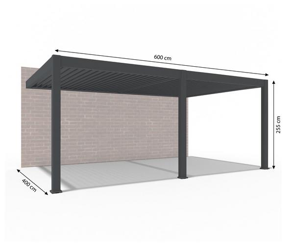 Weide Wand-Pergola LED E-Deluxe Plus 4x6, ca.