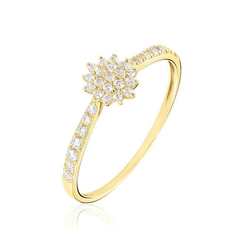 Bague Shin Or Jaune Oxyde De Zirconium