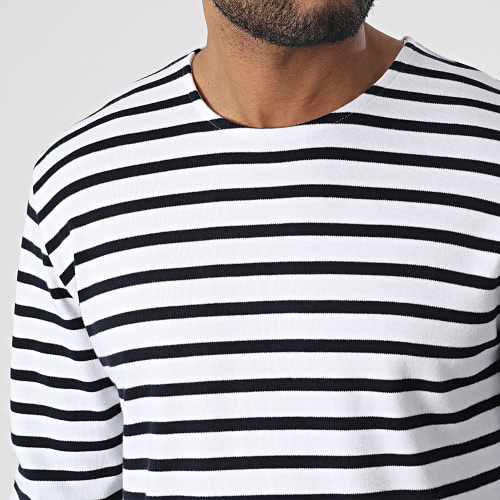 Tee Shirt Manches Longues A Rayures Briac Stripe Blanc