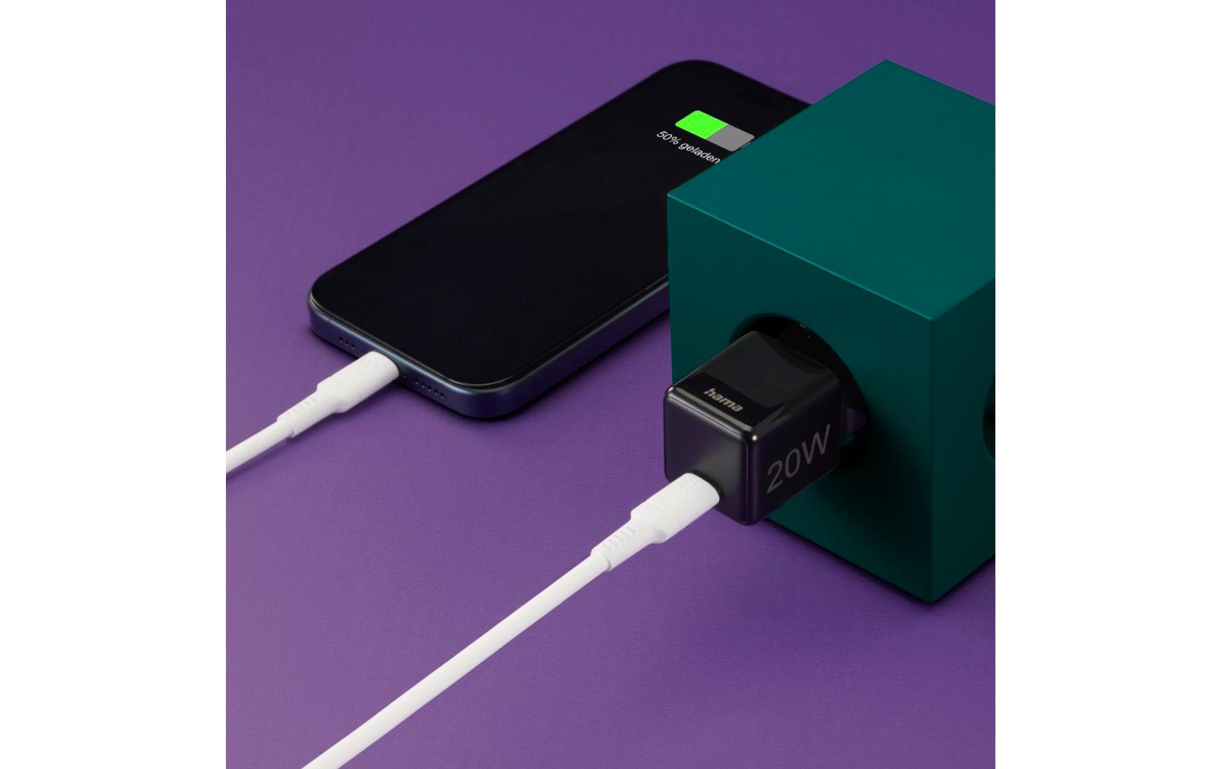 USB-Wandladegerät Mini-charger USB-C 20 W SchwarzSuper-Mini-GaN-Ladegerät USB-C