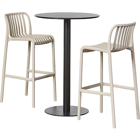 Andorra. barbord med 2 Messina barstole - Sandy grey