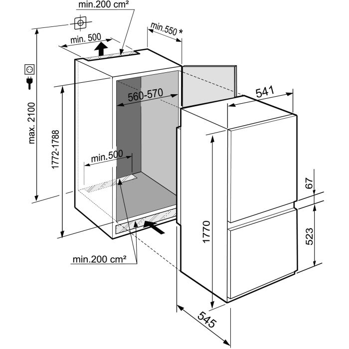 Liebherr Einbau-Kühl- Gefrierkombination ICBSd 5122-20 Plus BioFresh