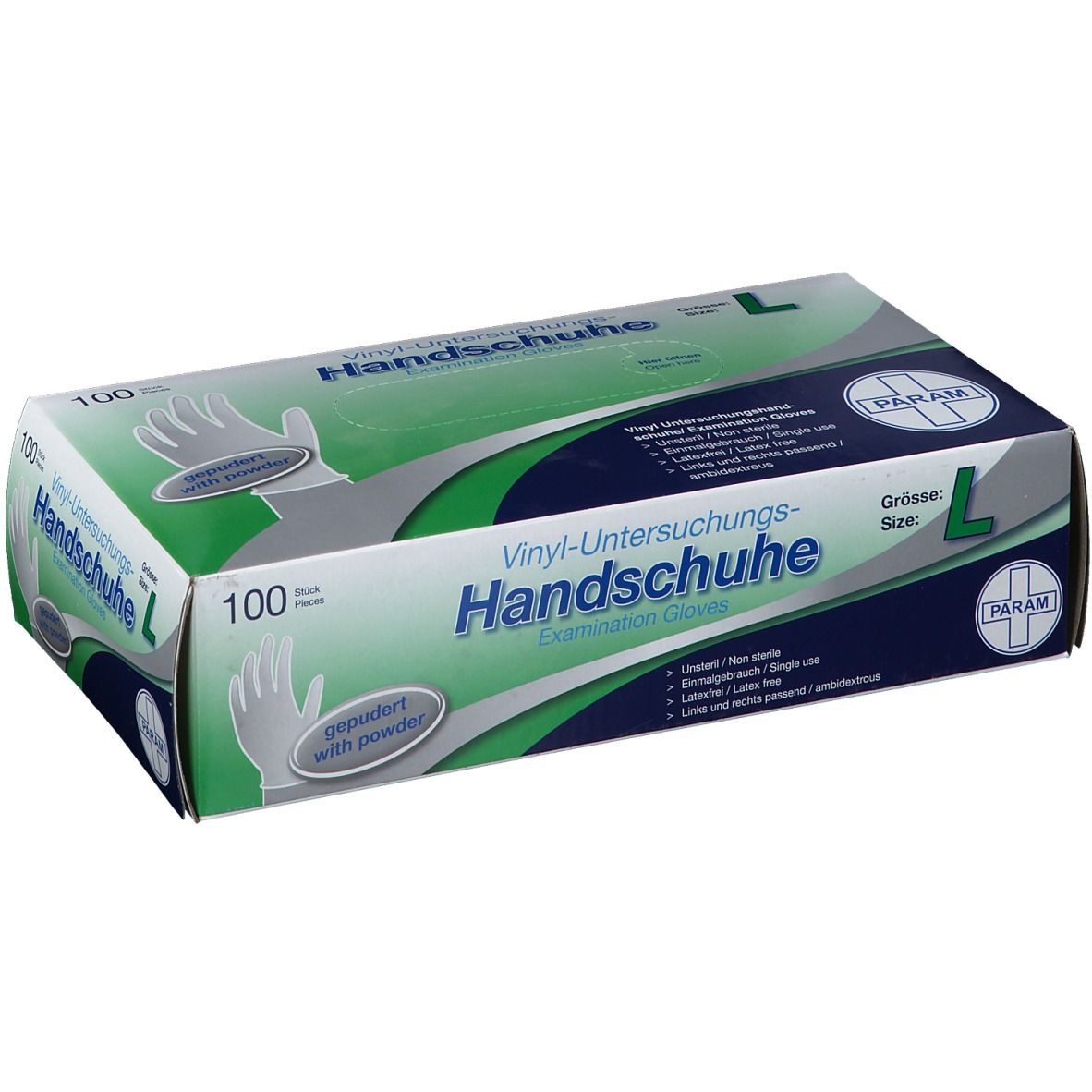 PARAM Einmalhandschuhe Vinyl Größe L gepudert