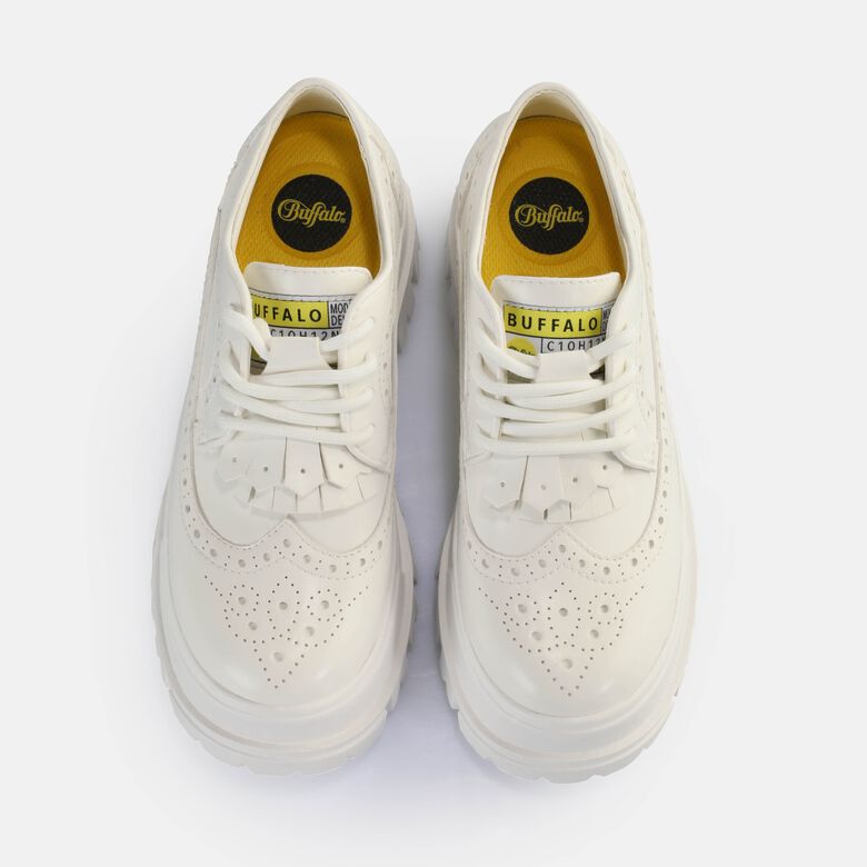 Aspha Brogue Chaussures basses véganes, blanc