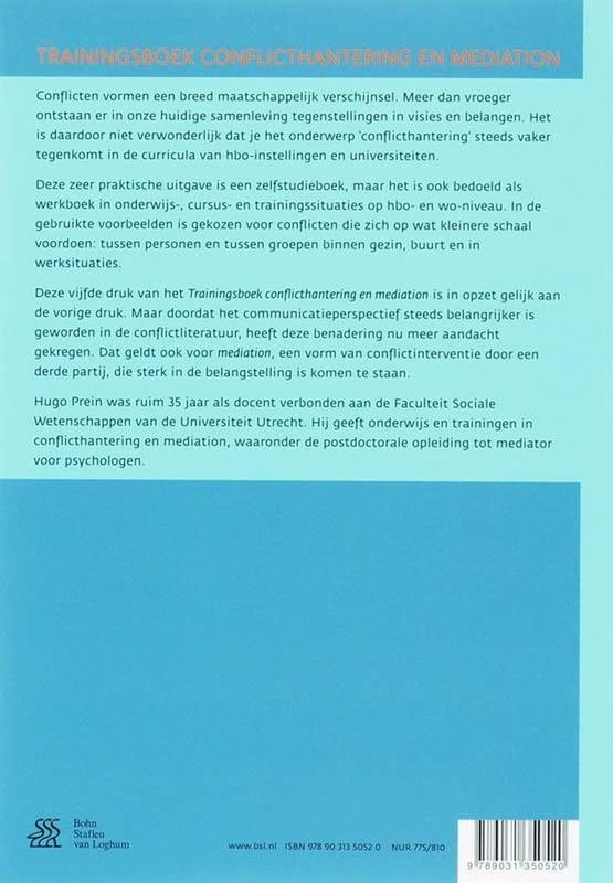 Trainingboek - Conflicthantering en Mediation - Gezondheid & Psychologie