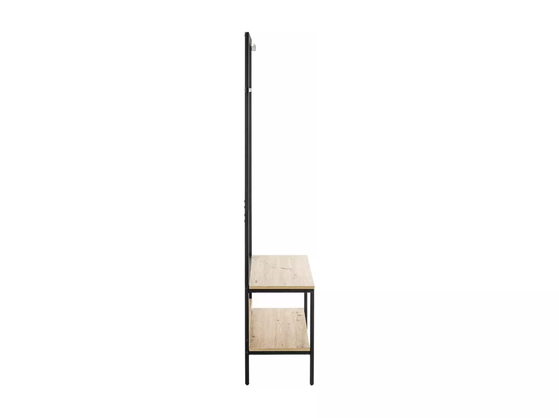Portemanteau en bois coloris chêne et métal coloris noir -longueur 80 x profondeur 35 x hauteur 180 cm