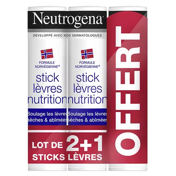 Batons Neutrogena® Norwegian Formula® 4,8g - Pacote com 2 + 1 grátis