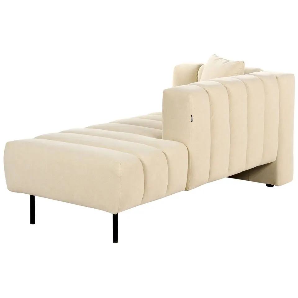 LANNILS - Chaise longue - Beige - Linkszijdig - Fluweel