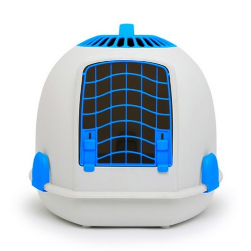 Caixa de transporte para gatos Igloo 2 em 1, azul Alasca