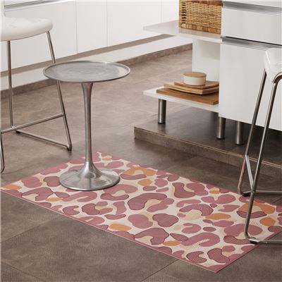 Tapis vinyle motif léopard rose - BECQUET CRÉATION