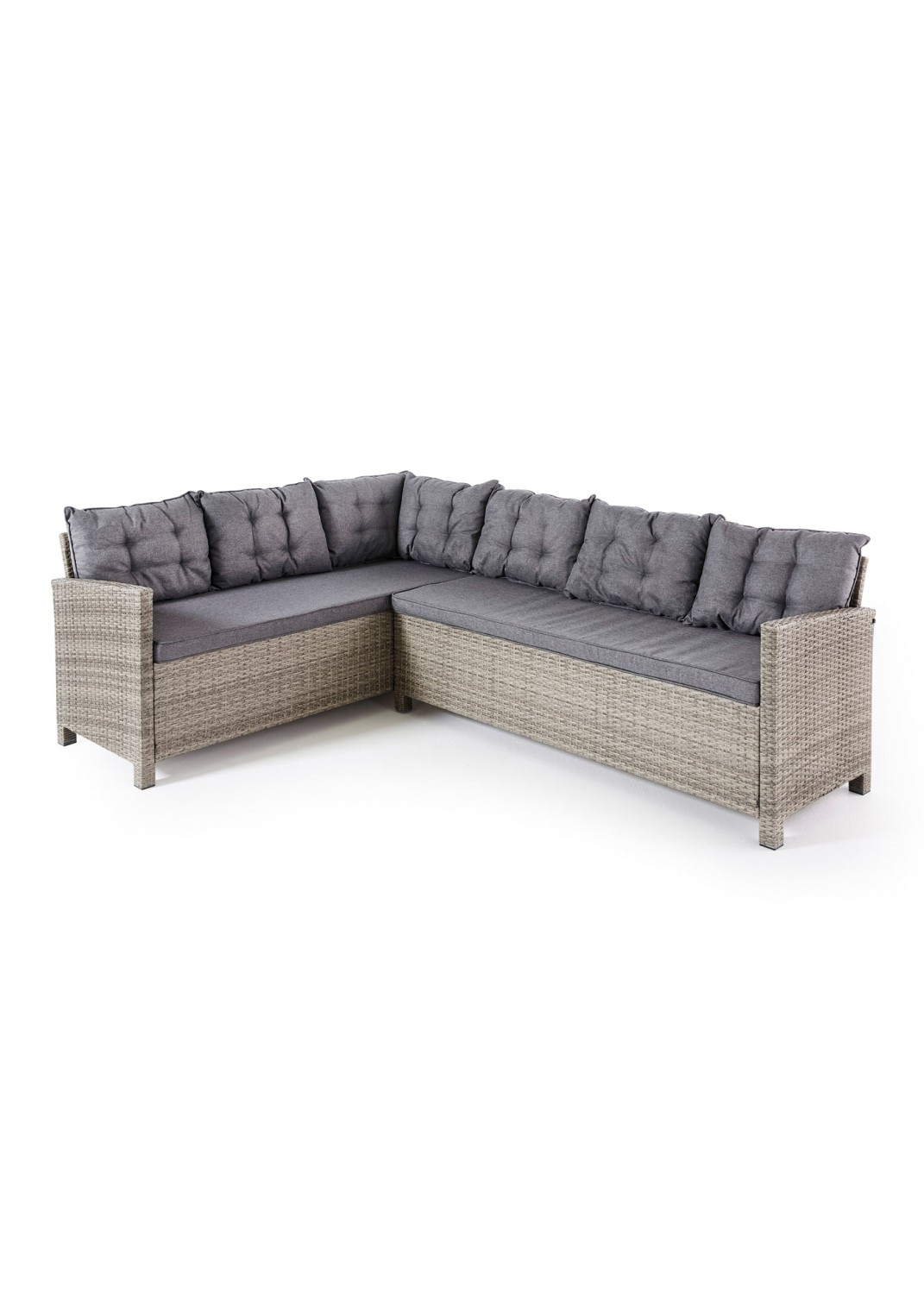 3-teiliges Garten-Lounge-Set - grau-beige