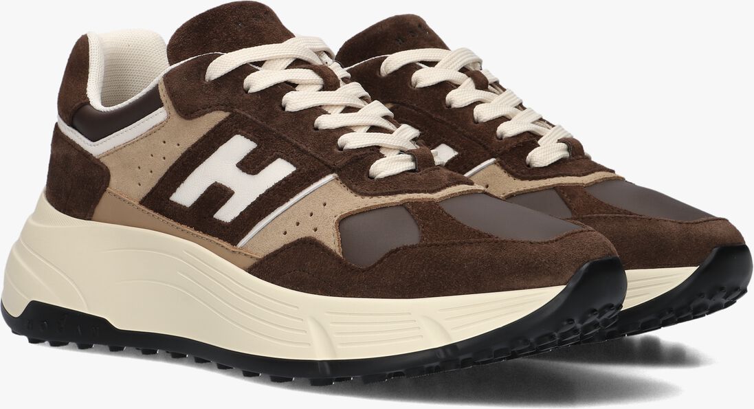 bruine hogan lage sneakers h669 allacciato h