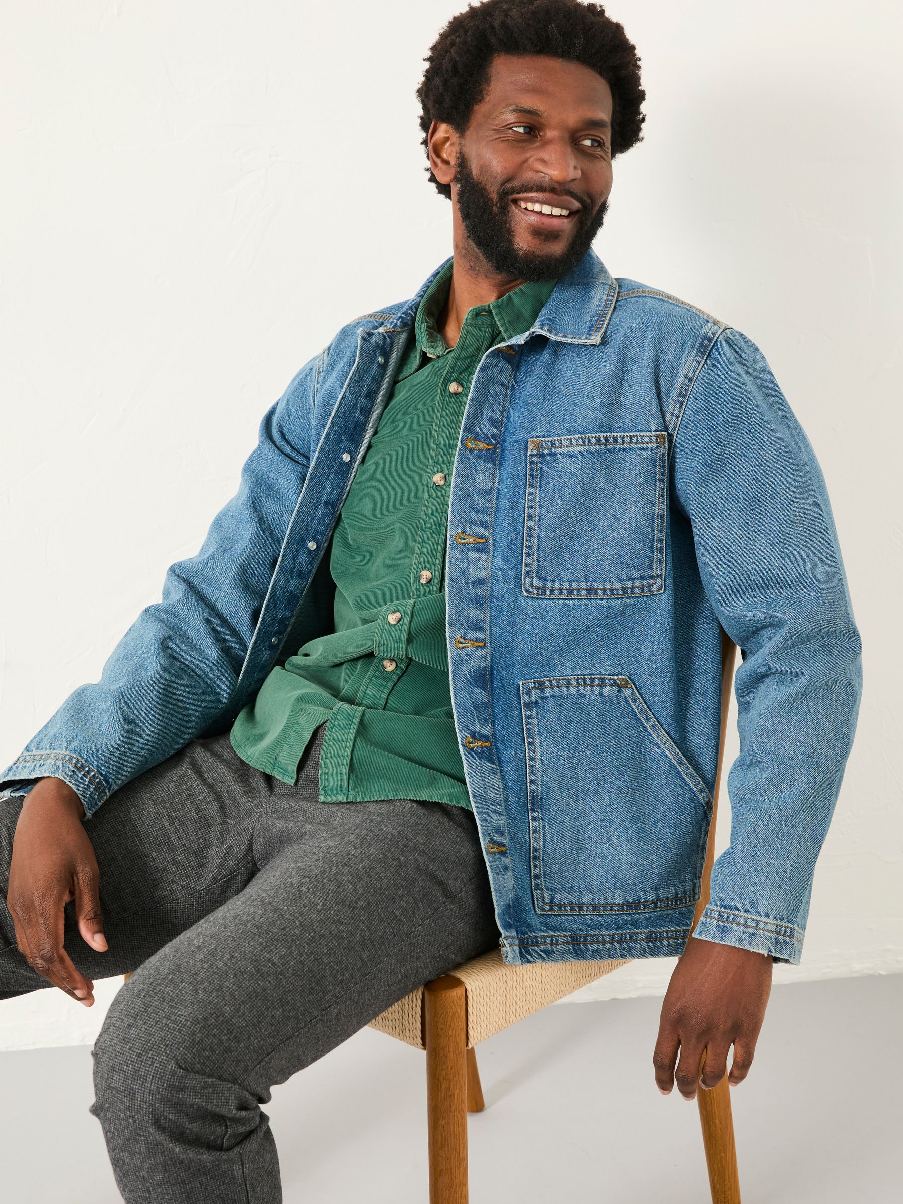 Indigoblauw - FatFace Denim Worker Jacket