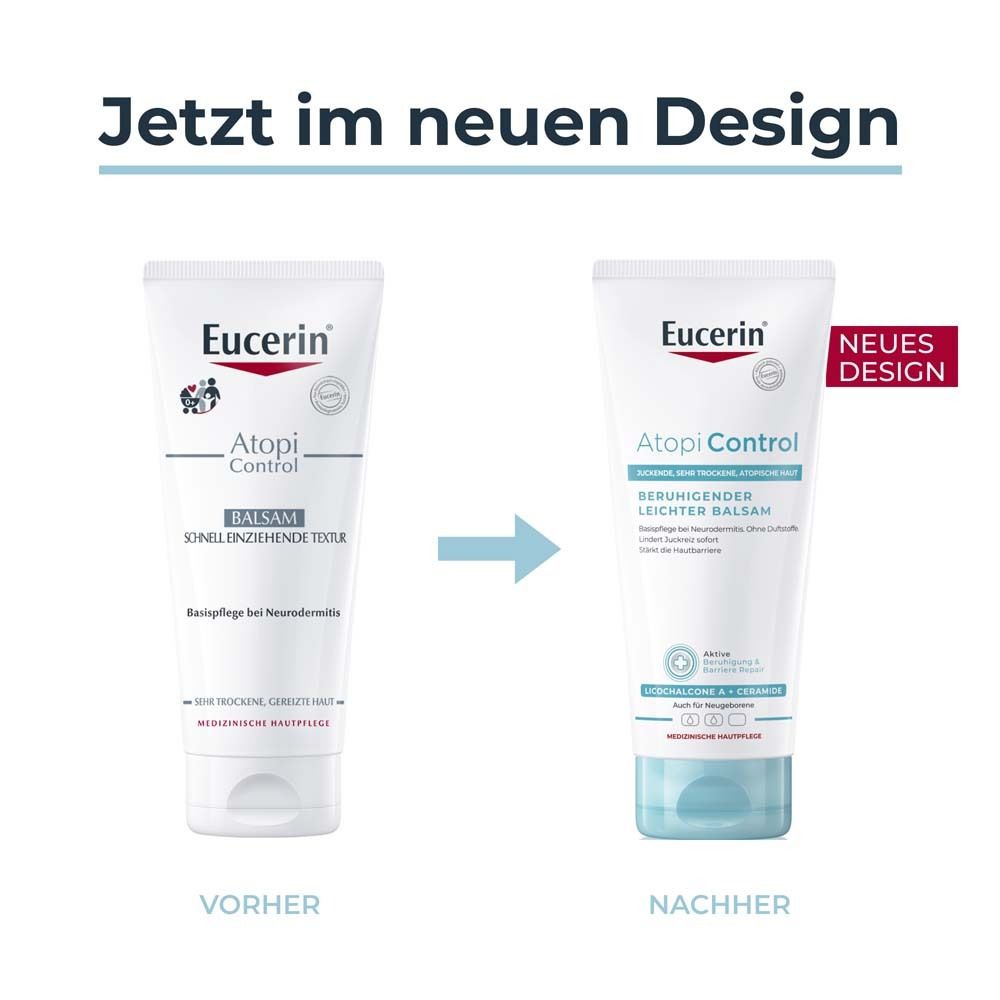 Eucerin® AtopiControl Beruhigender Leichter Balsam – Basispflege für Neurodermitis und sehr trockene Haut - Jetzt 3€ sparen mit Code 