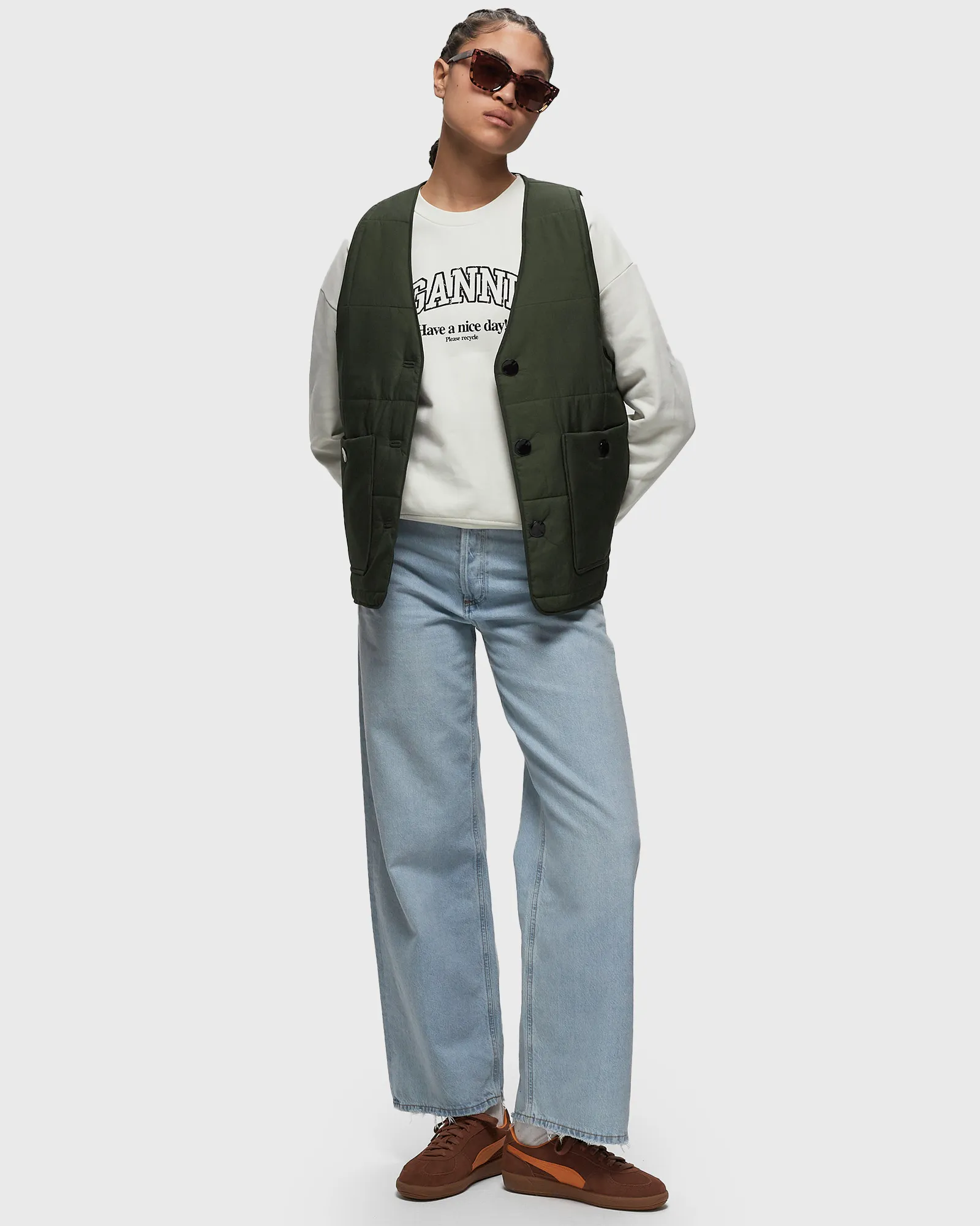 Ganni Quilt Boxy Vest