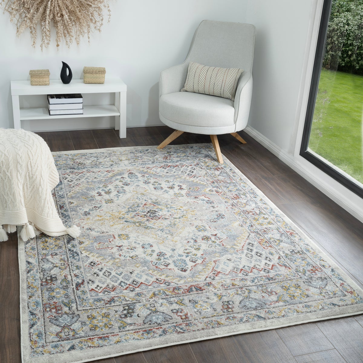 Vintage Oosters tapijt, veelkleurig/grijs, 200x275 cm, JADE