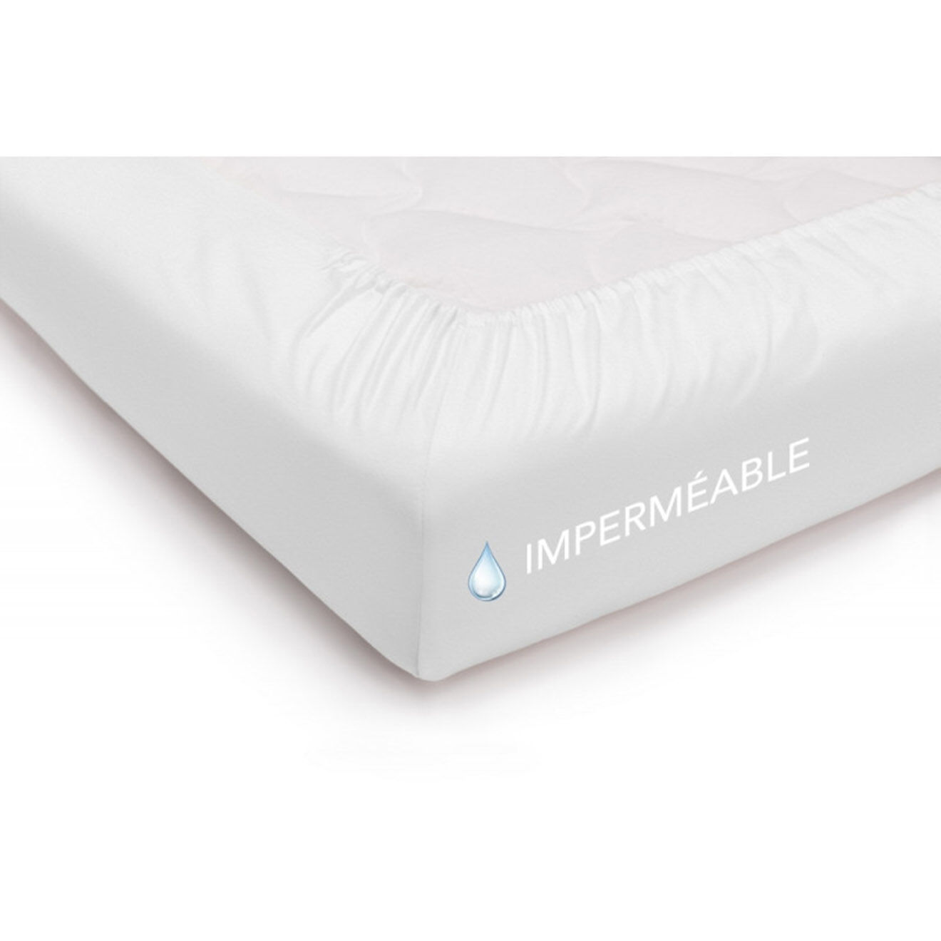 Perle de Coton Protège matelas respirant et traité anti acariens blanc